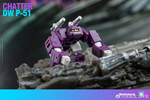 Dr.Wu DW-P51 DW P-51 Chatter (DW-E05/E06,Beastbox and Squawktalk, 2 in 1 Mini-Cassette Warriors ) for WFC Siege Soundwave Toy Version Dr Wu Upgrade Kit