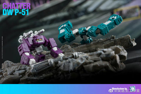 Dr.Wu DW-P51 DW P-51 Chatter (DW-E05/E06,Beastbox and Squawktalk, 2 in 1 Mini-Cassette Warriors ) for WFC Siege Soundwave Toy Version Dr Wu Upgrade Kit