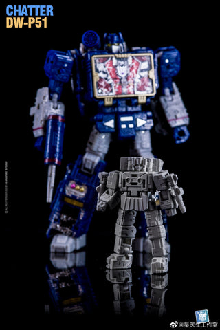 Dr.Wu DW-P51 DW P-51 Chatter (DW-E05/E06,Beastbox and Squawktalk, 2 in 1 Mini-Cassette Warriors ) for WFC Siege Soundwave Toy Version Dr Wu Upgrade Kit