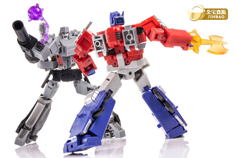 JB Jinbao Pocket Size DF04 Optimum Warrior & DF05 Destroy Emperor (Deluxe Optimus Prime & Megatron) 12.5cm