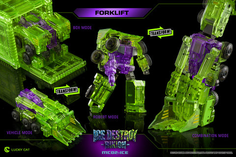 【Pre-Order】Lucky Cat MC02-ICE Ice Destroy Riki-Oh Devastator Set of 6 Transparent Version