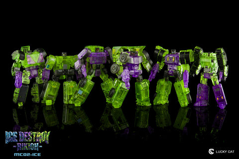 【Pre-Order】Lucky Cat MC02-ICE Ice Destroy Riki-Oh Devastator Set of 6 Transparent Version