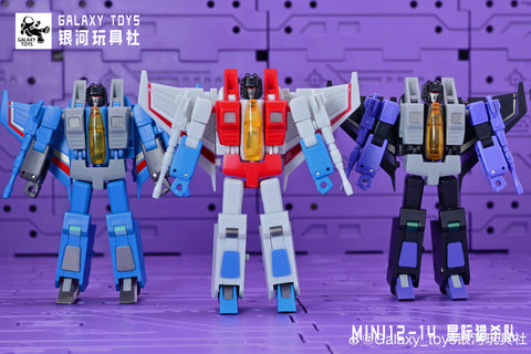 Galaxy Toys MINI12-14 MINI12 / MINI13 / MINI14 Galaxy Hunters (Micromaster Scale Seekers Starscream / Skywarp / Thundercracker) Three-Pack 5.5cm / 2.1"