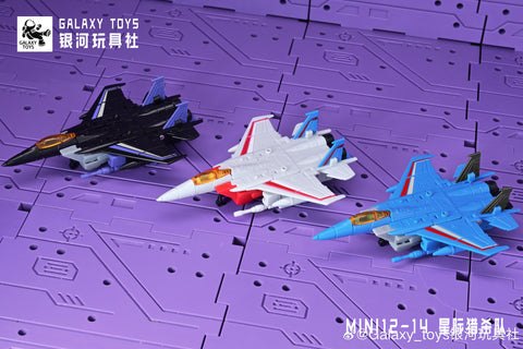 Galaxy Toys MINI12-14 MINI12 / MINI13 / MINI14 Galaxy Hunters (Micromaster Scale Seekers Starscream / Skywarp / Thundercracker) Three-Pack 5.5cm / 2.1"