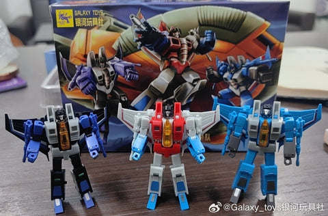 Galaxy Toys MINI12-14 MINI12 / MINI13 / MINI14 Galaxy Hunters (Micromaster Scale Seekers Starscream / Skywarp / Thundercracker) Three-Pack 5.5cm / 2.1"