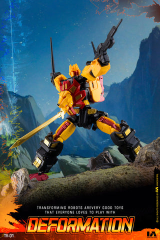 4th Party No Brand NB TV01  TV-01 Deformation Lion (Razorclaw, Predaking Combiner) 13.5cm / 5.3"