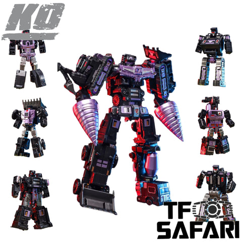 4th Party Xingjiang ST10B ST-10B 6 in 1 Set KO DX9 Hulkie ( Devastator Combiner ) Black Version 29cm / 11.5" (Copy)