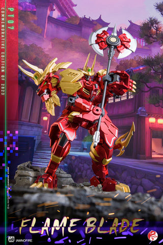 Pangu Toys PT-07 PT07 Flame Blade (Modified Iron Factory EX45, Yoroi Shishimaru Lio Convoy Leo Prime) Red Version 15cm / 5.9"