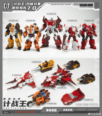 Craftsman Toys Dajiangshe DJS-02D DJS02D Jette (Strafe) / DJS-02E DJS02E Karl (Lightspeed) Tacticlord Combiner ( IDW G1 Computron Combiner / Technobot) 2 in 1 Set 10cm / 4"