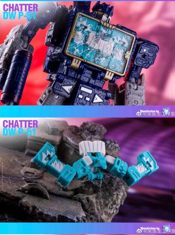 Dr.Wu DW-P51 DW P-51 Chatter (DW-E05/E06，Beastbox and Squawktalk, 2 in 1 Mini-Cassette Warriors ) for WFC Siege Soundwave Toy Version Dr Wu Upgrade Kit