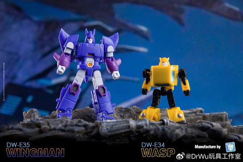 【Pre-Order】Dr.Wu & Mechanic Studio Extreme Warfare DW-E35 Wingman (Cyclonus) / DW-E34 Wasp (Bumblebee)  2 in 1 set 4.5cm (Copy)