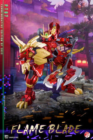 Pangu Toys PT-07 PT07 Flame Blade (Modified Iron Factory EX45, Yoroi Shishimaru Lio Convoy Leo Prime) Red Version 15cm / 5.9"