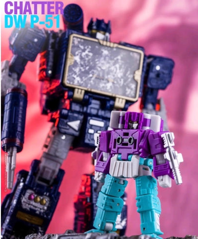 Dr.Wu DW-P51 DW P-51 Chatter (DW-E05/E06，Beastbox and Squawktalk, 2 in 1 Mini-Cassette Warriors ) for WFC Siege Soundwave Toy Version Dr Wu Upgrade Kit