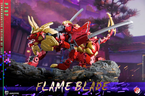 Pangu Toys PT-07 PT07 Flame Blade (Modified Iron Factory EX45, Yoroi Shishimaru Lio Convoy Leo Prime) Red Version 15cm / 5.9"