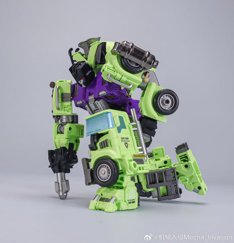 Mecha Invasion GLA01 GLA-01 Loader (Scrapper) & GLA02 GLA-02 Mixer (Mixmaster) Giant Legion Heavy Builder (Constructors Devastator) Combiner (2 in 1 set) 21.5cm / 8.5"