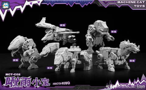 【Pre-Order】 Machinecat-Toys Machine Cat Toys (JiGuangMao Toy) Steel Kiddy Party MCT-C02 Ferocy B-Robo (G1 Abominus Combiner 5 in 1 Set) 17cm / 6.7"