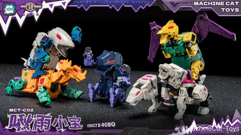 【Pre-Order】 Machinecat-Toys Machine Cat Toys (JiGuangMao Toy) Steel Kiddy Party MCT-C02 Ferocy B-Robo (G1 Abominus Combiner 5 in 1 Set) 17cm / 6.7"