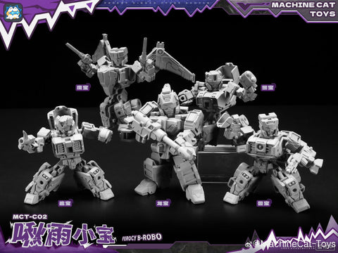 【Pre-Order】 Machinecat-Toys Machine Cat Toys (JiGuangMao Toy) Steel Kiddy Party MCT-C02 Ferocy B-Robo (G1 Abominus Combiner 5 in 1 Set) 17cm / 6.7"