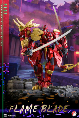 Pangu Toys PT-07 PT07 Flame Blade (Modified Iron Factory EX45, Yoroi Shishimaru Lio Convoy Leo Prime) Red Version 15cm / 5.9"