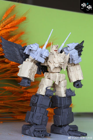 Jiu Jiu Studio QQT-02 QQT02 Rhino / Bison Pack (Headstrong & Tantrum Predaking Combiner) 2 in 1 set  9.5cm / 3.75"