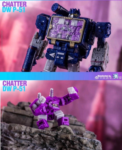 Dr.Wu DW-P51 DW P-51 Chatter (DW-E05/E06，Beastbox and Squawktalk, 2 in 1 Mini-Cassette Warriors ) for WFC Siege Soundwave Toy Version Dr Wu Upgrade Kit