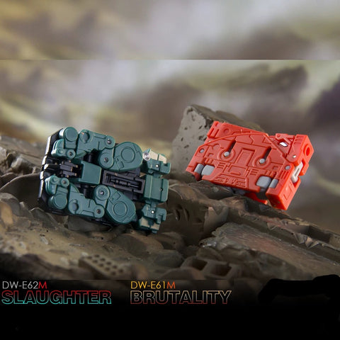 Dr.Wu & Mechanic Studio DW-E61M Brutality & E62M (Slugfest and Overkill, 2 in 1 Mini-Cassette Warriors ) Shattered Glass Version for WFC Siege Soundwave / Blaster Dr Wu