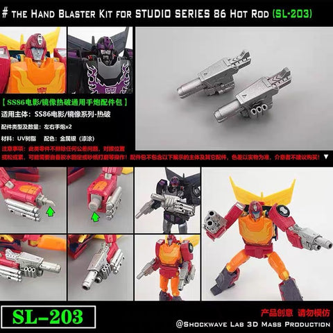 Shockwave Lab SL-203 SL203 Hand Blasters for Studio Series 86 SS86 Hot Rod Upgrade Kit