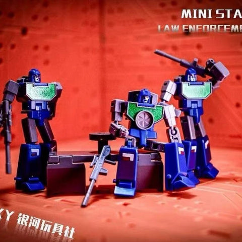 Galaxy Toys Mini09 Mini-09 Law Enforcement Team (Reflector Team) 3-pack 6cm / 2.4"