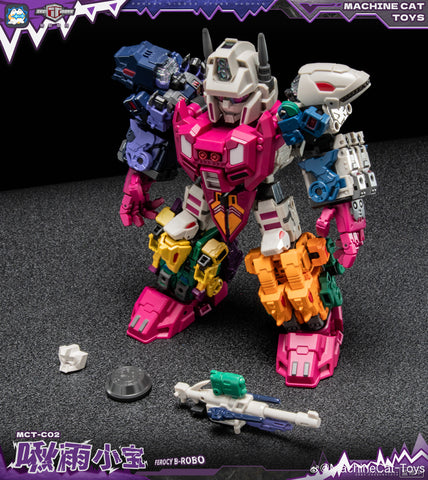 【Pre-Order】 Machinecat-Toys Machine Cat Toys (JiGuangMao Toy) Steel Kiddy Party MCT-C02 Ferocy B-Robo (G1 Abominus Combiner 5 in 1 Set) 17cm / 6.7"