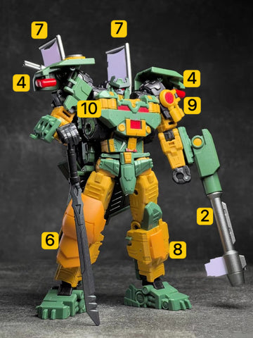 ZX Studio ZX-18 ZX18 Upgrade Kit & Weapon set for Legacy United Doom'N Destruction Bludgeon Upgrade Kit