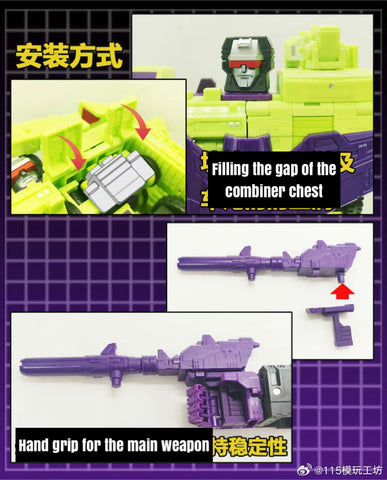 115 Workshop YYW-62 YYW62 Upgrade Kit for Studio Series SS86 Devastator Combiner Upgrade Kit