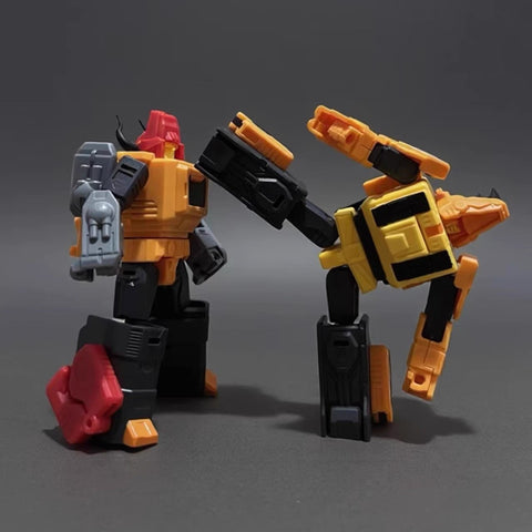 Jiu Jiu Studio QQT-02 QQT02 Rhino / Bison Pack (Headstrong & Tantrum Predaking Combiner) 2 in 1 set  9.5cm / 3.75"