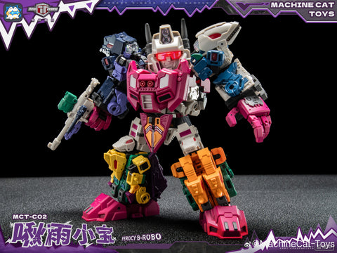 【Pre-Order】 Machinecat-Toys Machine Cat Toys (JiGuangMao Toy) Steel Kiddy Party MCT-C02 Ferocy B-Robo (G1 Abominus Combiner 5 in 1 Set) 17cm / 6.7"