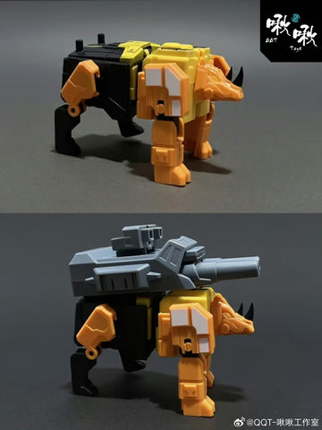Jiu Jiu Studio QQT-02 QQT02 Rhino / Bison Pack (Headstrong & Tantrum Predaking Combiner) 2 in 1 set  9.5cm / 3.75"