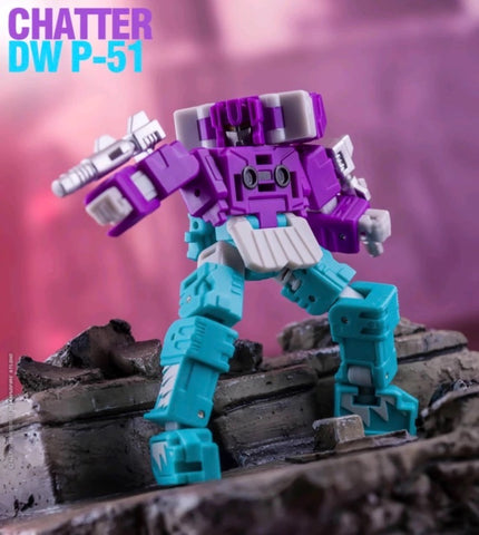 Dr.Wu DW-P51 DW P-51 Chatter (DW-E05/E06，Beastbox and Squawktalk, 2 in 1 Mini-Cassette Warriors ) for WFC Siege Soundwave Toy Version Dr Wu Upgrade Kit