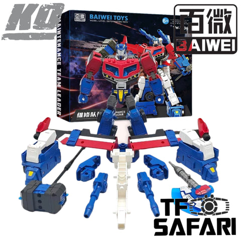 4th party BW BAIWEI TW1036 TW-1036 Maintainence Project Team Leader ( Modified KO 08 Animated Voyager Optimus Prime / DNA Accessories) 18cm / 7"