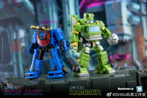 【Incoming】Dr.Wu & Mechanic Studio Extreme Warfare DW-E30M Iron Jack (Wheeljack SG Shattered Glass) / DW-E33 Hammer (Bulkhead)  2 in 1 set 4.5cm