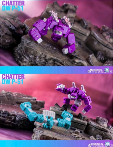 Dr.Wu DW-P51 DW P-51 Chatter (DW-E05/E06，Beastbox and Squawktalk, 2 in 1 Mini-Cassette Warriors ) for WFC Siege Soundwave Toy Version Dr Wu Upgrade Kit