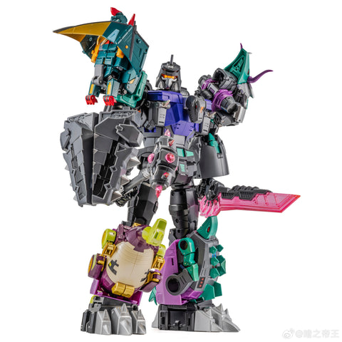 NA Newage H72B H-72B Typhon (Ankylosaurus Dinobot Volcanicus Combiner) New Age SG Shattered Glass Version 16cm / 6.3“