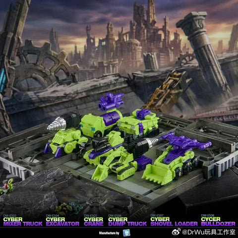 【Pre-Order】Dr.Wu DW-ES03 / ES04 Cyber Mixer Truck / Cyber Excavator (Mixmaster / Scavenger) Devastator Combiner 2 in 1 Set
