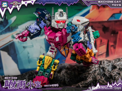 【Pre-Order】 Machinecat-Toys Machine Cat Toys (JiGuangMao Toy) Steel Kiddy Party MCT-C02 Ferocy B-Robo (G1 Abominus Combiner 5 in 1 Set) 17cm / 6.7"