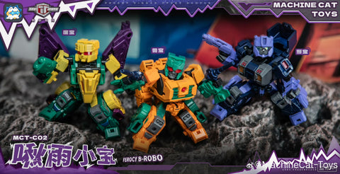 【Pre-Order】 Machinecat-Toys Machine Cat Toys (JiGuangMao Toy) Steel Kiddy Party MCT-C02 Ferocy B-Robo (G1 Abominus Combiner 5 in 1 Set) 17cm / 6.7"