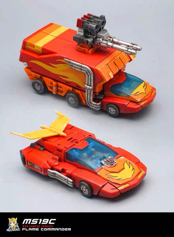 MFT MechFansToys Mech Soul Mechanic Studio MS-19C MS19C Flame Commander (Rodimus Prime, Hot Rod) Mech Fans Toys Battle Damaged Version 12cm / 4.5"