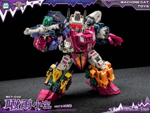 【Pre-Order】 Machinecat-Toys Machine Cat Toys (JiGuangMao Toy) Steel Kiddy Party MCT-C02 Ferocy B-Robo (G1 Abominus Combiner 5 in 1 Set) 17cm / 6.7"