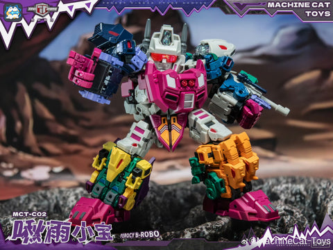 【Pre-Order】 Machinecat-Toys Machine Cat Toys (JiGuangMao Toy) Steel Kiddy Party MCT-C02 Ferocy B-Robo (G1 Abominus Combiner 5 in 1 Set) 17cm / 6.7"