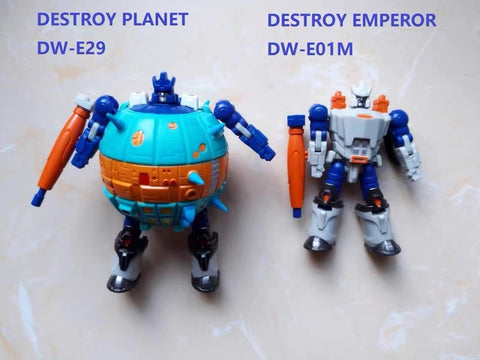 Dr.Wu & Mechanic Studio Extreme Warfare DW-E01S / E01M / E01C Destroy Emperor (Galvatron) / DW-E29 Destroy Planet Legends Class 2 in 1 set 6cm / 4.6"