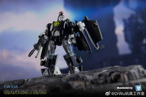 【Incoming】Dr.Wu & Mechanic Studio Extreme Warfare DW-E68 Gangsters (Black Scourge) / DW-E69 Black Rambo (G2 Sideswipe)  2 in 1 set 4.5cm
