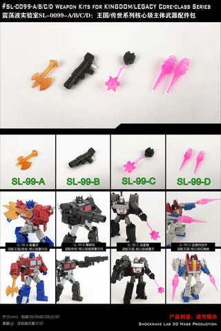 Shockwave Lab SL-99 SL99 A/B/C/D Weapon Set for Transformers Core Class Optimus Prime / Nemesis Prime / Megatron / Starscream Upgrade Kit