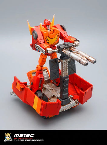 MFT MechFansToys Mech Soul Mechanic Studio MS-19C MS19C Flame Commander (Rodimus Prime, Hot Rod) Mech Fans Toys Battle Damaged Version 12cm / 4.5"