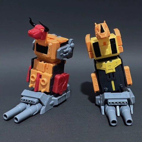 Jiu Jiu Studio QQT-02 QQT02 Rhino / Bison Pack (Headstrong & Tantrum Predaking Combiner) 2 in 1 set  9.5cm / 3.75"